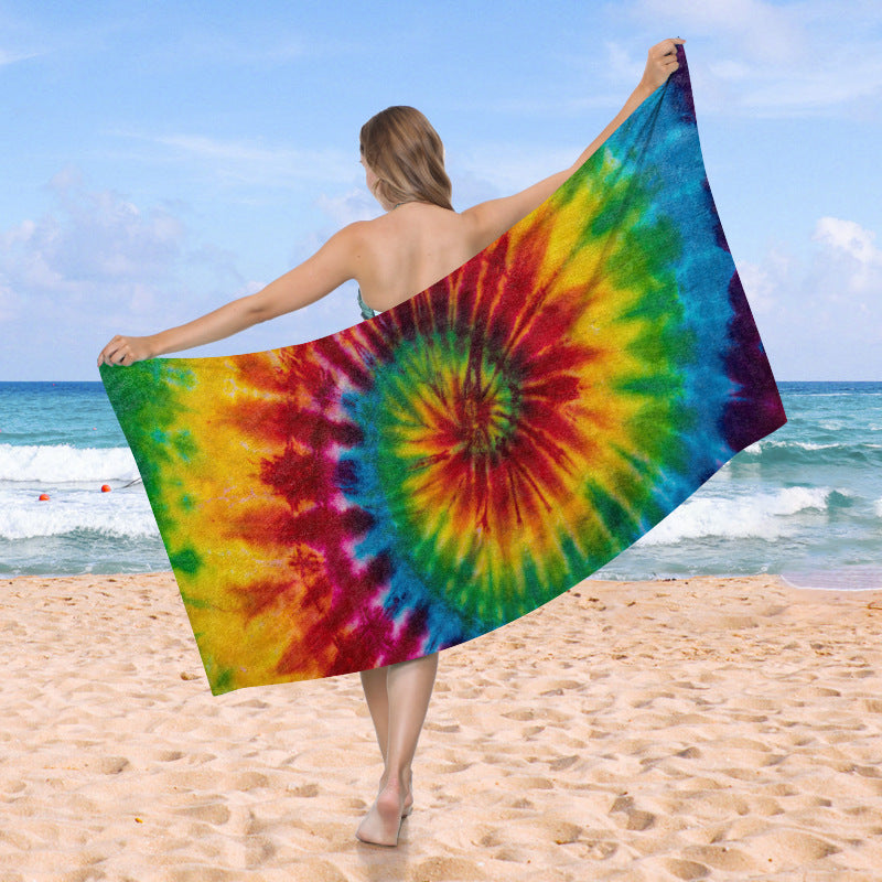 stort strandhåndkle med TIE-DYE-mønster Skanto