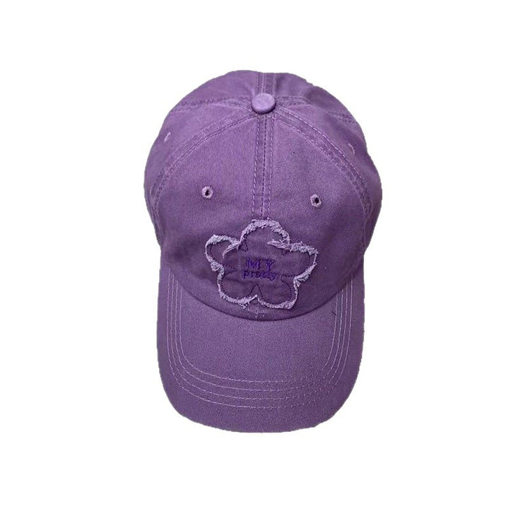 Kvinne Slitt Blomsterbrodert Baseball Caps Skanto