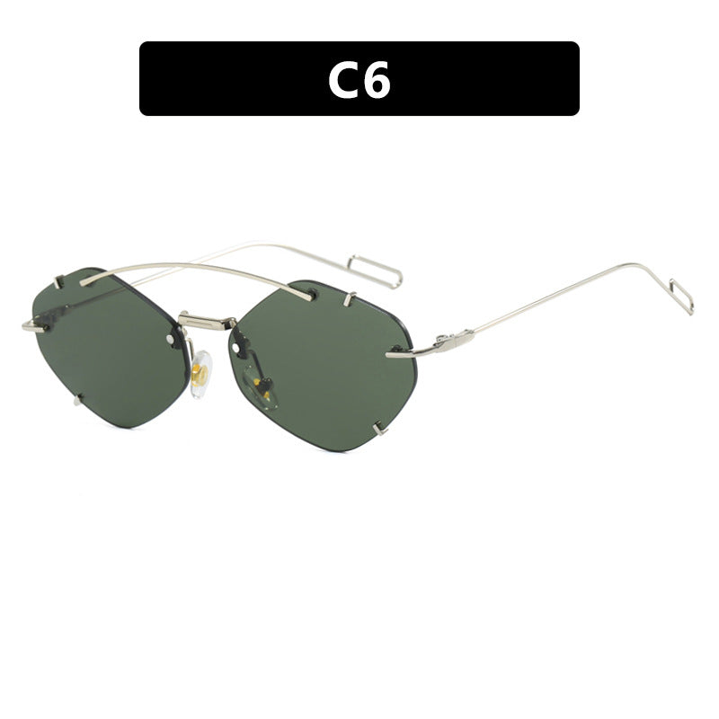 Dame geometrisk solbrille med ultralett metallramme Skanto