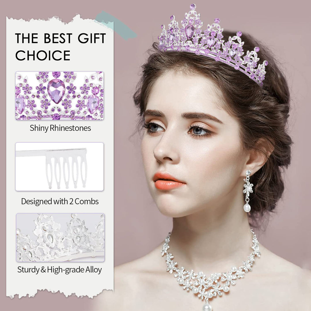 Damer svart dekorert tiara med edelt design Skanto
