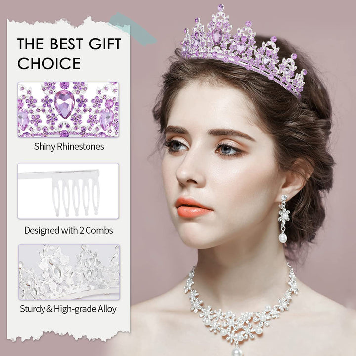 Damer svart dekorert tiara med edelt design Skanto