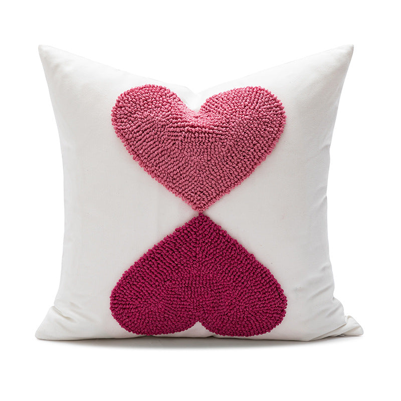Women Decorative Pillowcase with Heart Pattern Skanto