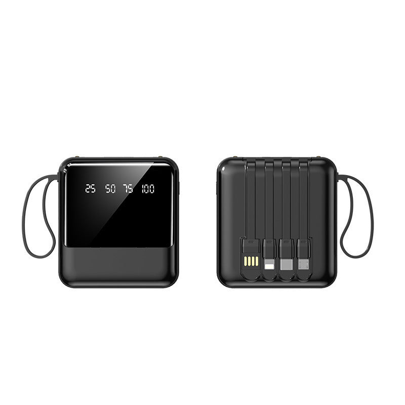 Bærbar Powerbank med LED-statusindikator og integrert kabelsystem Skanto
