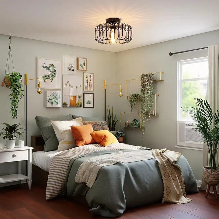 Skanto | Moderne Industriell Fuglebur Taklampe Svart