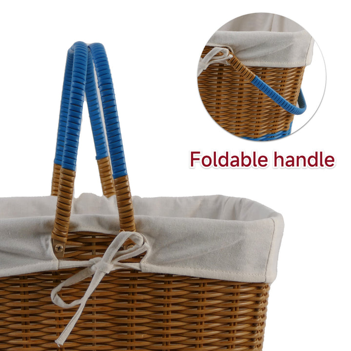 Damer flette handlekurv med avtagbart indre fôr Skanto