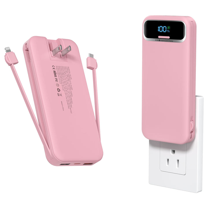 Powerbank med innebygd batterilader og LCD-skjerm Skanto