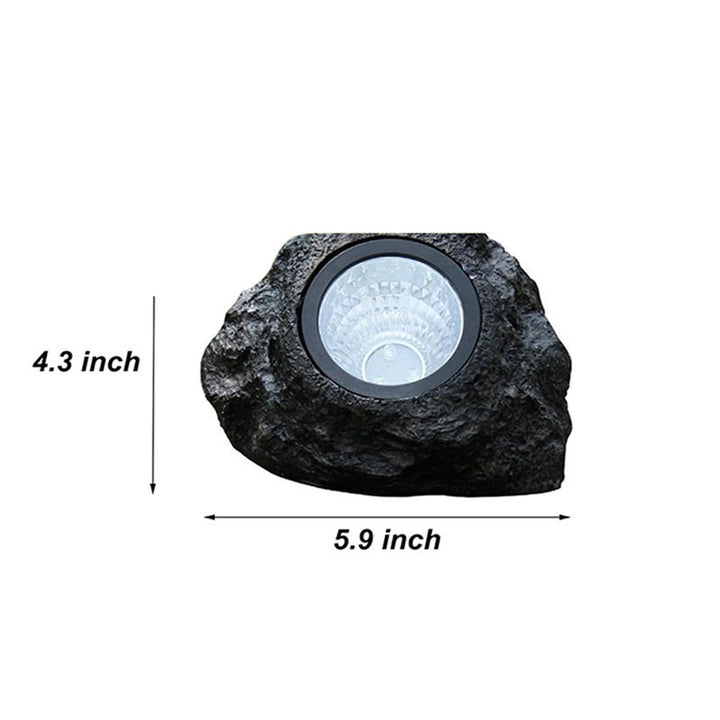Solcelledet LED Faux-Rock Hage Spotlys Med Integrert Solpanel Og Værbestandig Teksturlignende Harpiks Husr Skanto