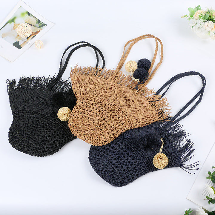 Elegant kurvveske med frynset design Skanto