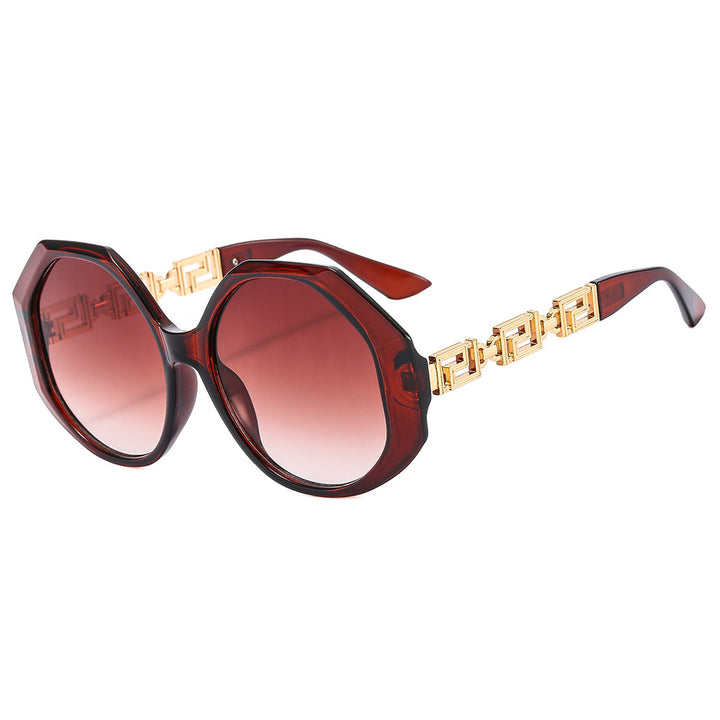 Dame oversized solbrille med iøynefallende oktagonal design Skanto