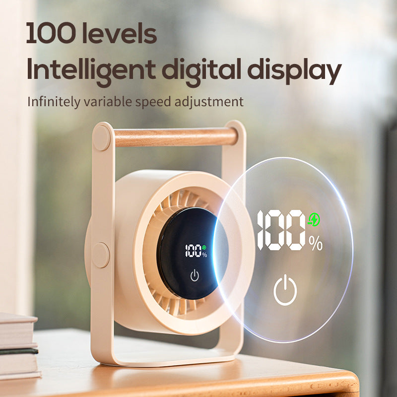 Unisex bærbar akku-bordvifte med digitalt LED-display og trehåndtak Skanto