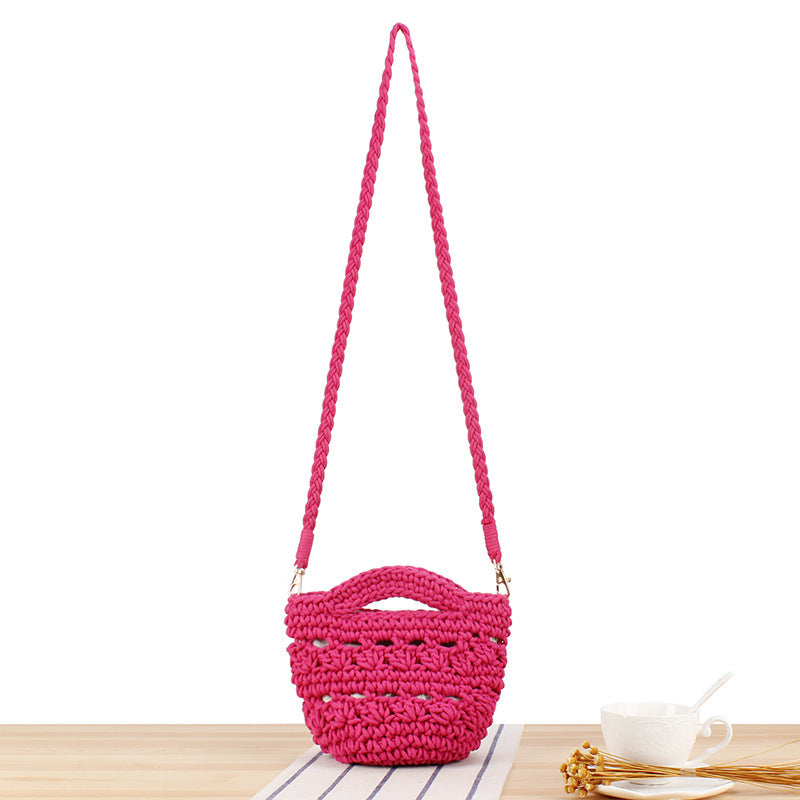Lekker Makramee Crossbody Bag med Flettet Håndtak Skanto