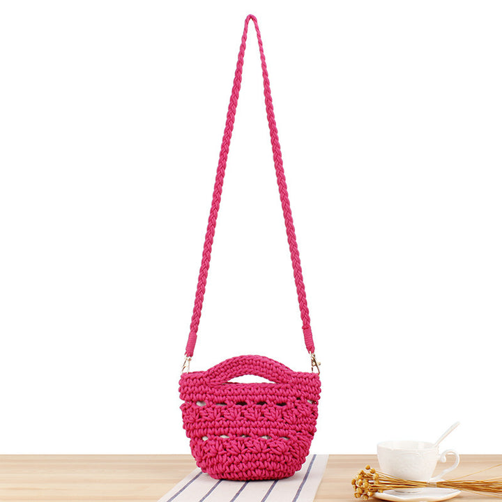 Lekker Makramee Crossbody Bag med Flettet Håndtak Skanto
