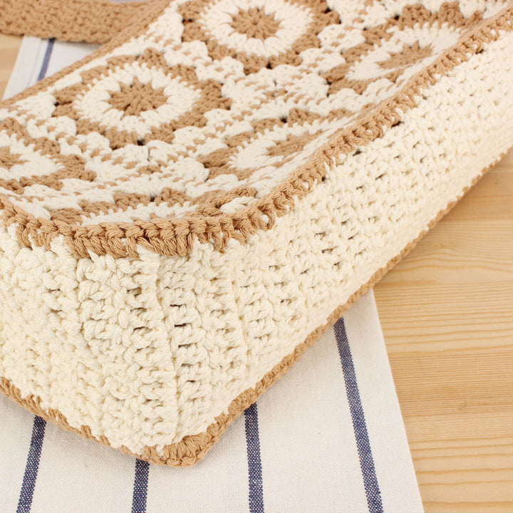 Macrame Shopper with Floral Design Skanto
