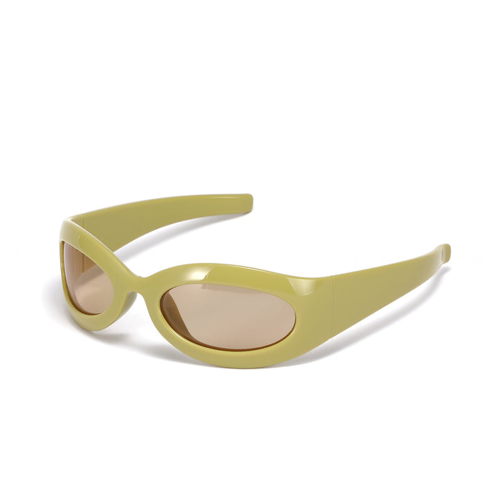 Dame modische retro solbrille i trendy oval design Skanto
