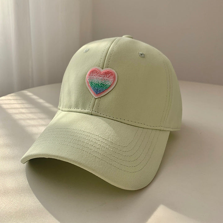 Kvinne Casual Hjerte Brodert Baseball Caps Skanto