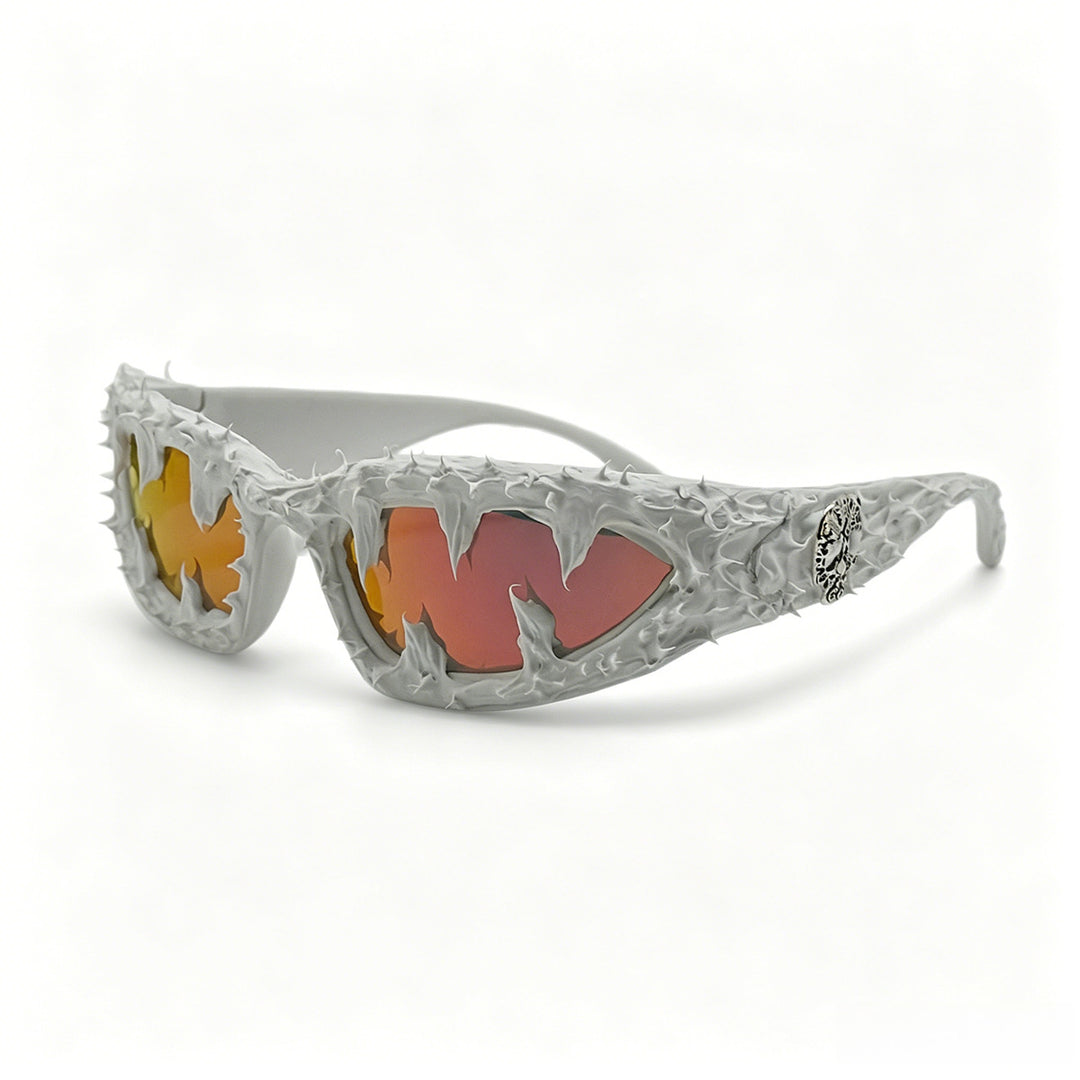 Dame kreativ fashion-solbriller med unike pigger og skull-design Skanto