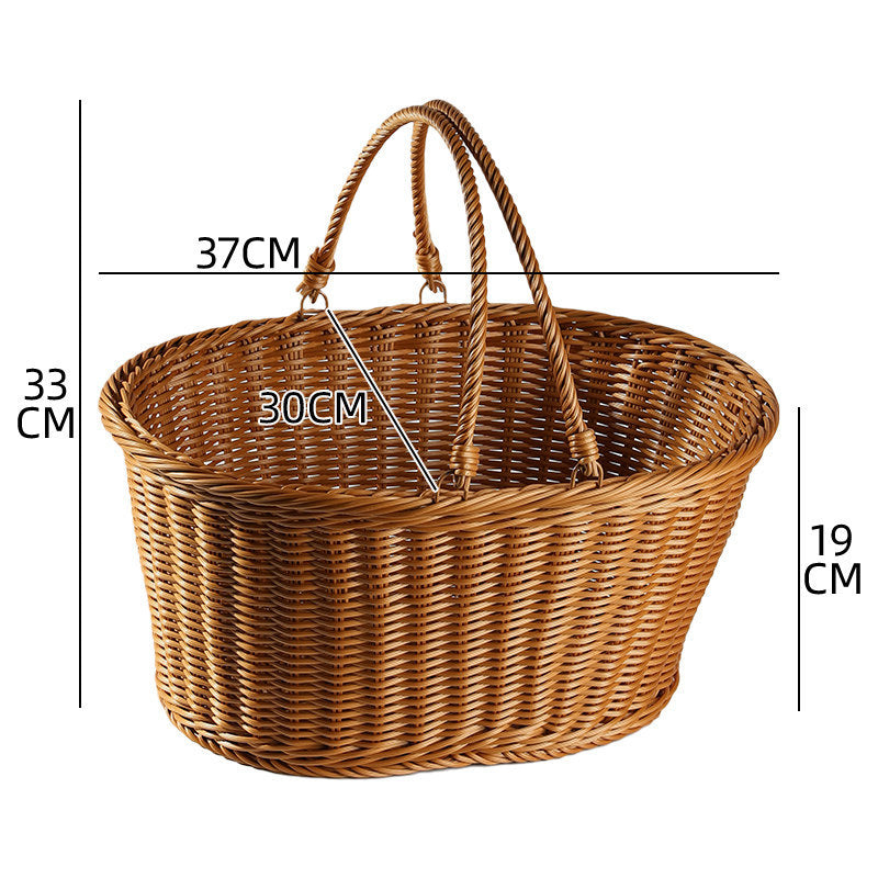 Unisex Håndlaget Kurv med robuste Håndtak Skanto