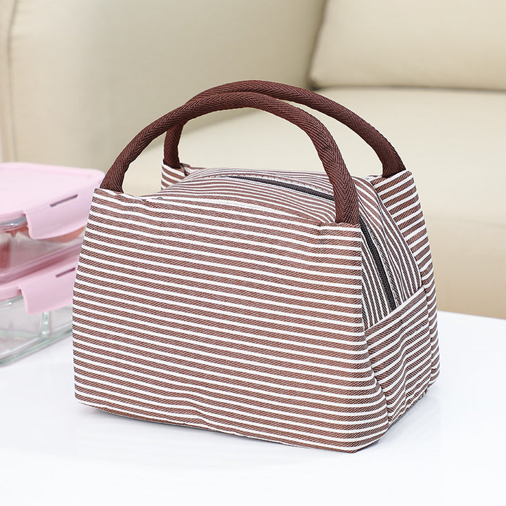 Insulated lunch bag with elegant stripe pattern Skanto