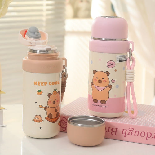Insulated stainless steel water bottle with animal-friendly design Skanto
