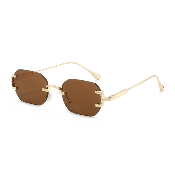 Damer geometrisk solbrille med luksuriøs metallramme og beskyttende UV-filter Skanto