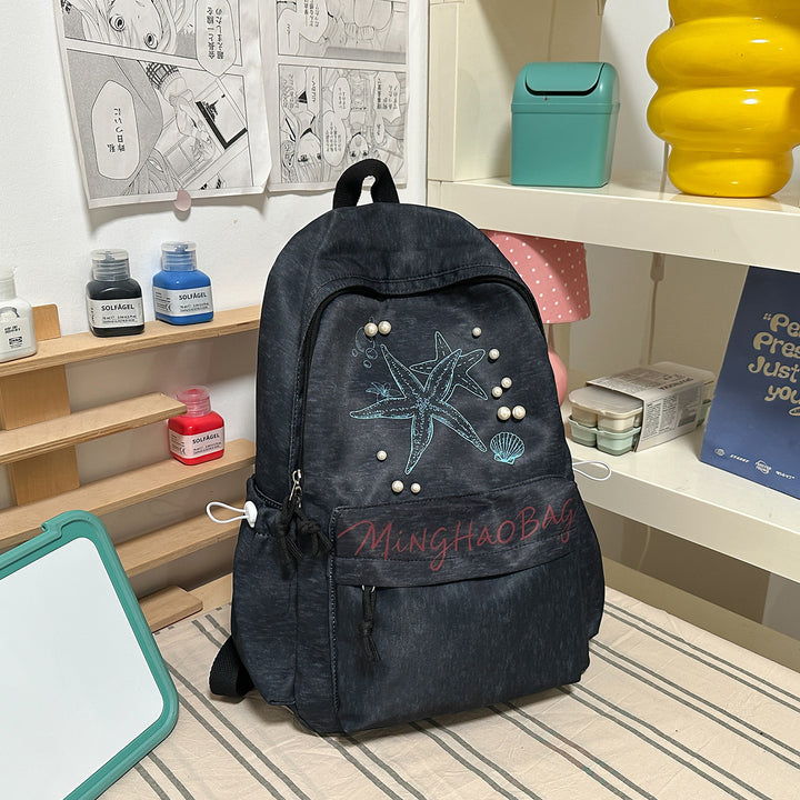 Brodert sjøstjerne design skole ryggsekk