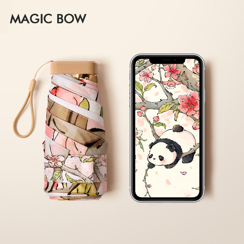 Dame floral sammenleggbare paraply Skanto