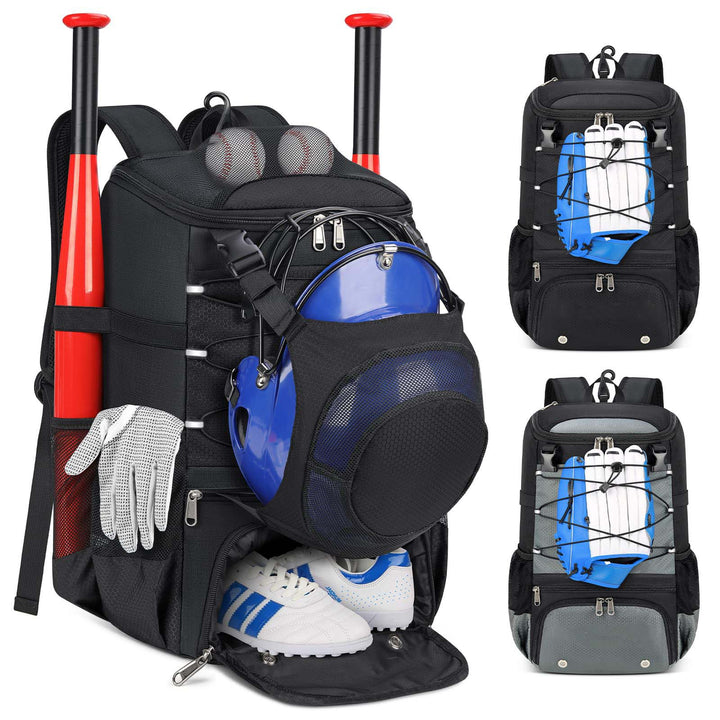 Unisex sporty baseball ryggsekk med spesielle rom for utstyr Skanto