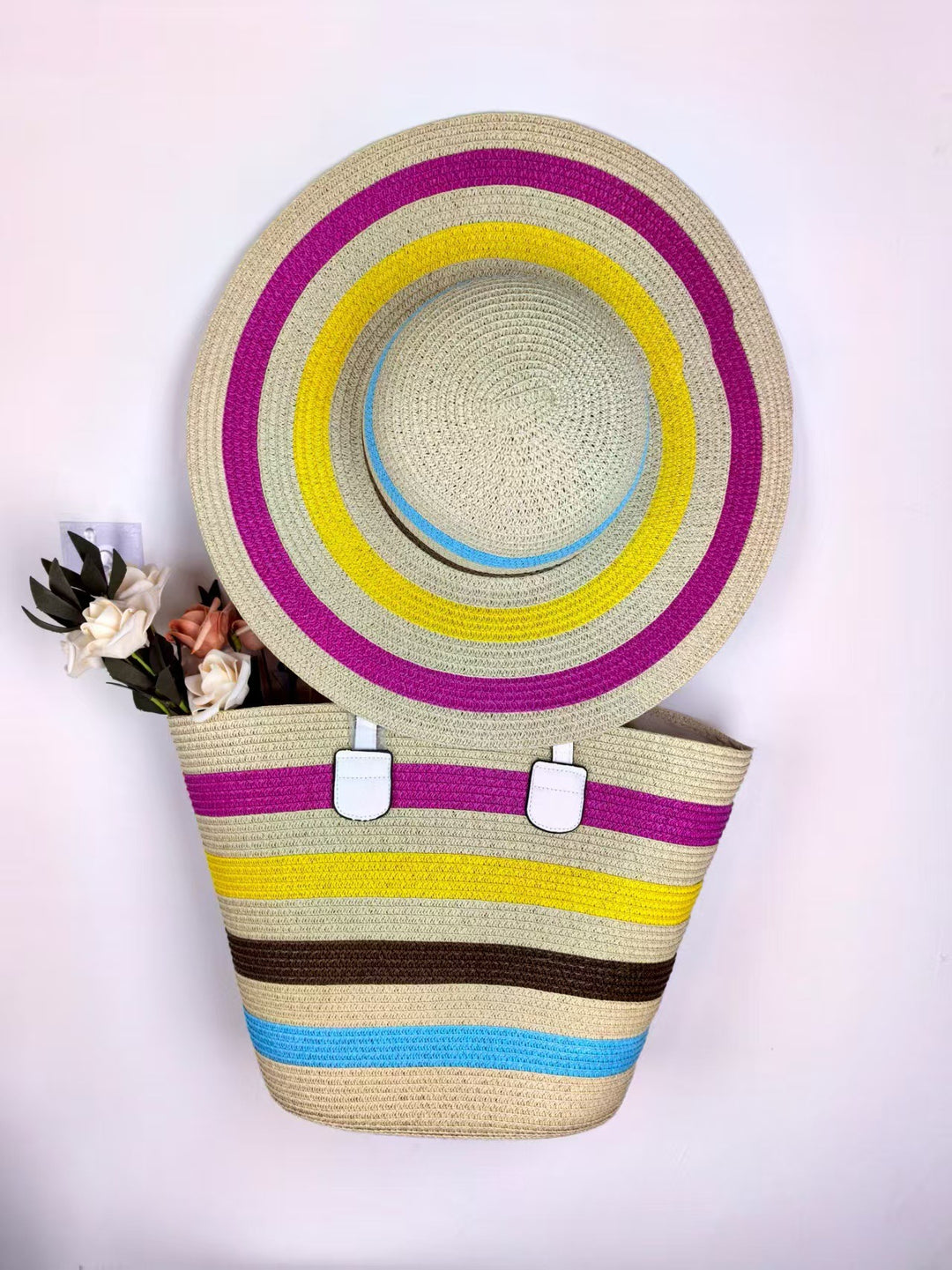 Strandbag med matchende solhatt Skanto