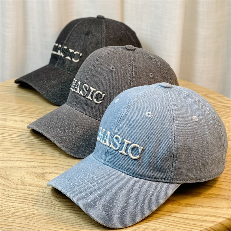 Kvinnebrodert denim baseball cap Skanto
