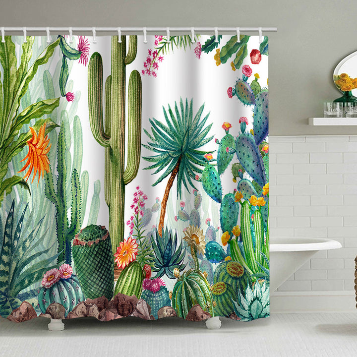 Cactus Garden-tema Duschgardin Skanto