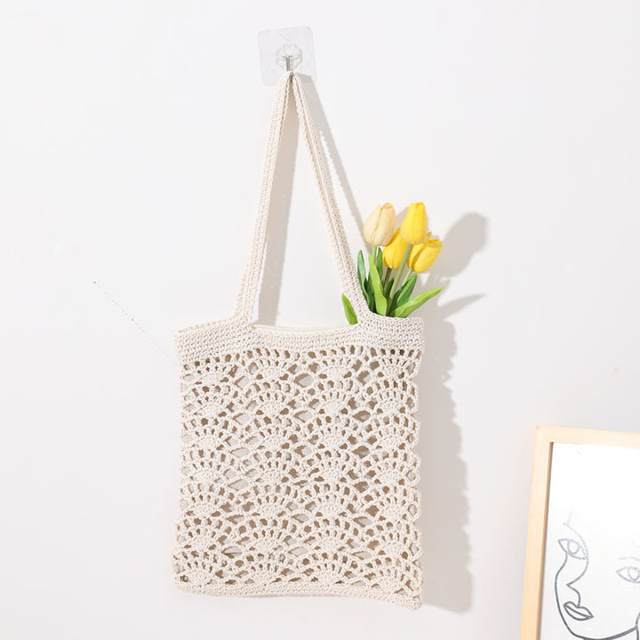 Håndcrochet shoppingpose med luftige accenter Skanto
