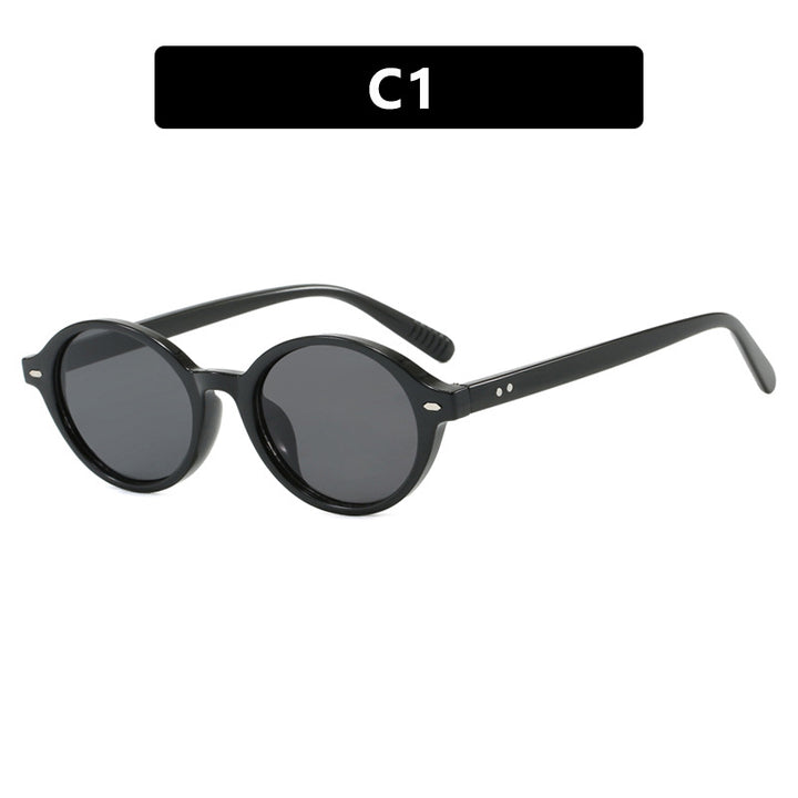 Dame rund solbrille med moderne design og polariserte glass Skanto