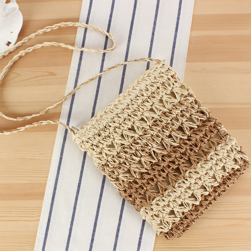 Hand-knotted shoulder bag with innovative fabric Skanto