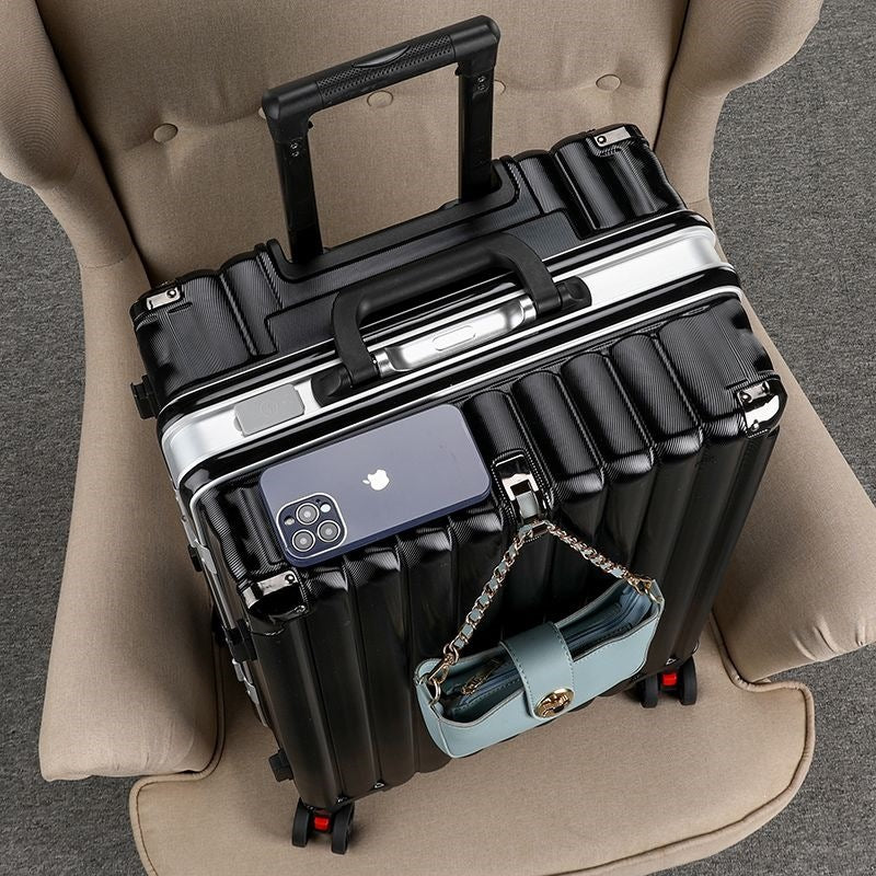 Hardplasttrolley med integrert USB-ladeport og multifunksjonell lagring Skanto