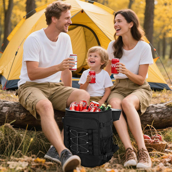 Unisex nan isolert kjøleryggsekk for piknik og camping med sidelommene for flasker, ytterslomme for smarttelefon og elastisk spennrem Skanto