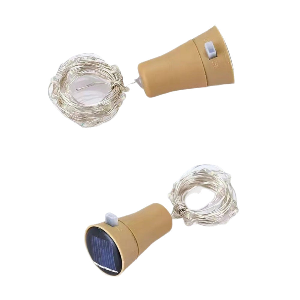 LED Flaskepropp Fairy String Lights Med Vanntett Batterikappe Og Fleksibel Kobbertråd Skanto