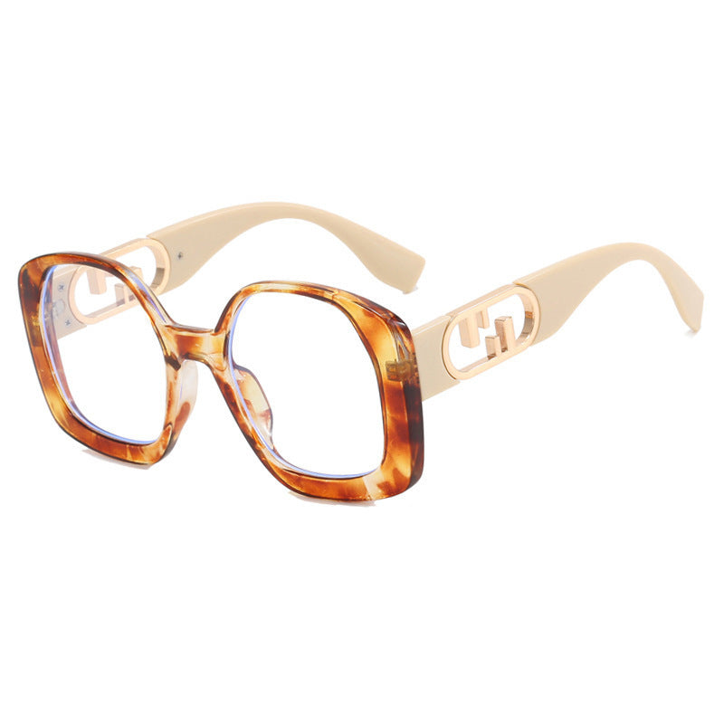 Dame oversized solbriller med ekstravagant geometrisk ramme og elegante detaljer Skanto