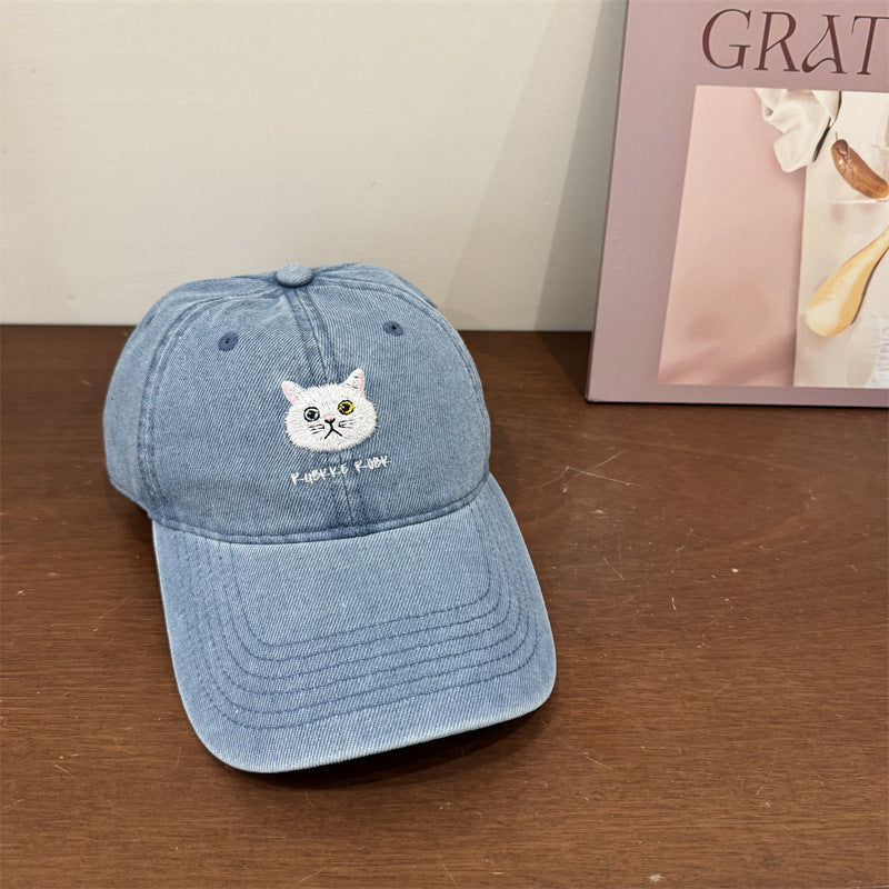Kvinnenes avslappede bomulls baseball cap med kattedeling Skanto