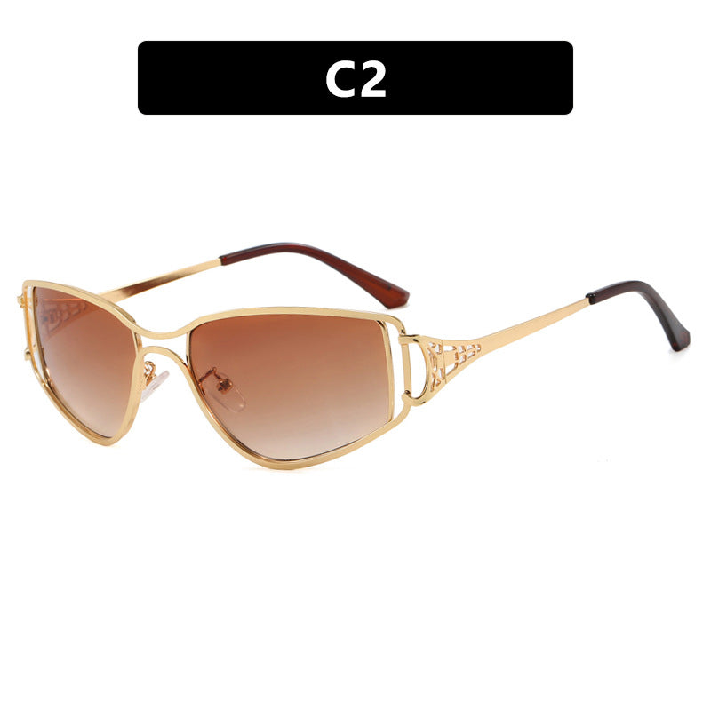 Dame eksklusive Cat-Eye solbriller med elegante dekorasjoner Skanto