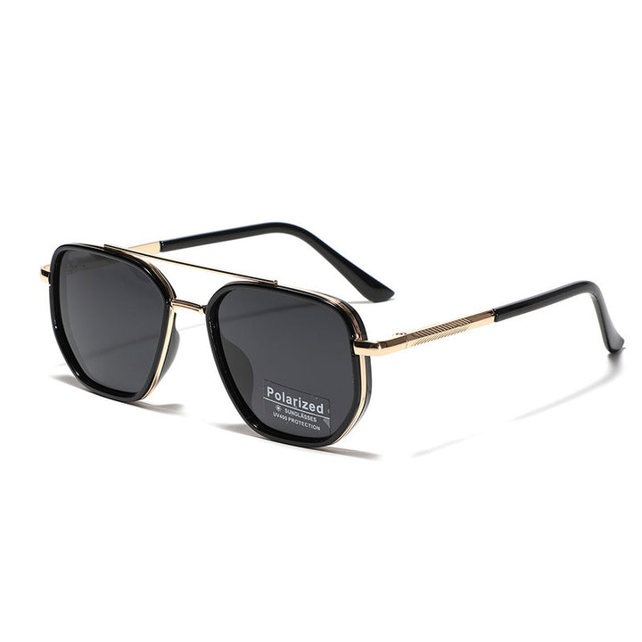 Dame kvadratisk solbrille med polarisert glass og elegant metallramme Skanto