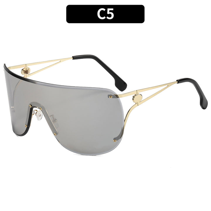 Dame visir-lignende solbrille med elegant metallramme Skanto
