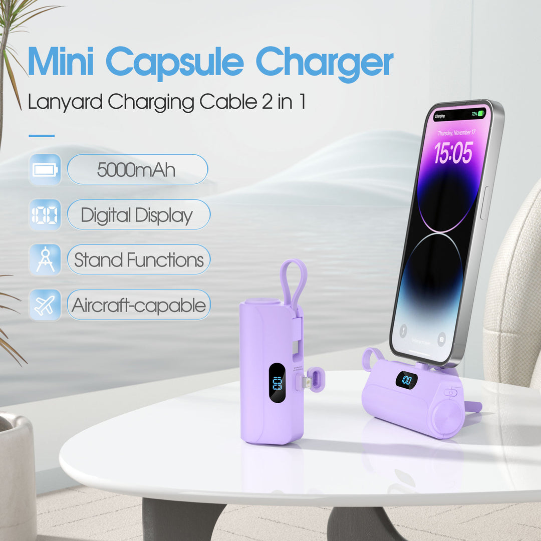 Kompakt Powerbank med Innebygd LED-lys Skanto