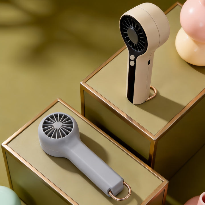 Damer Bærbar Mini Håndvifte med LCD-temperaturvisning Skanto