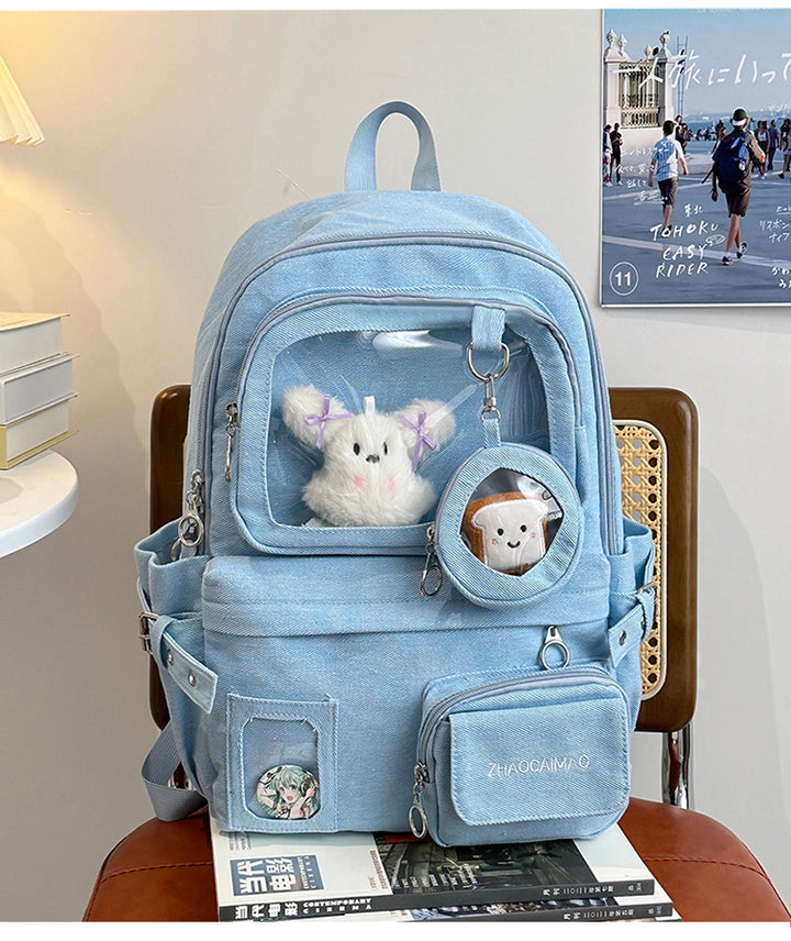 Casual Clear Panel Skole Ryggsekk