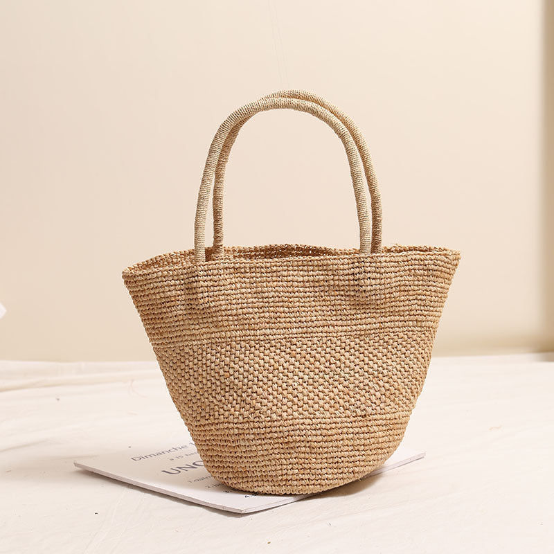 Håndlagd basttote bag med robuste håndtak Skanto