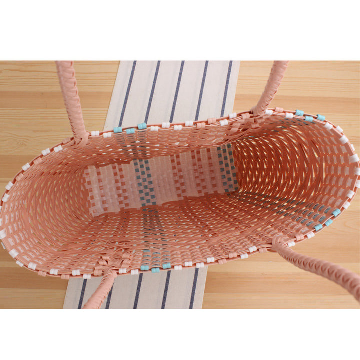 Braided tote bag with colorful design and sturdy handles Skanto