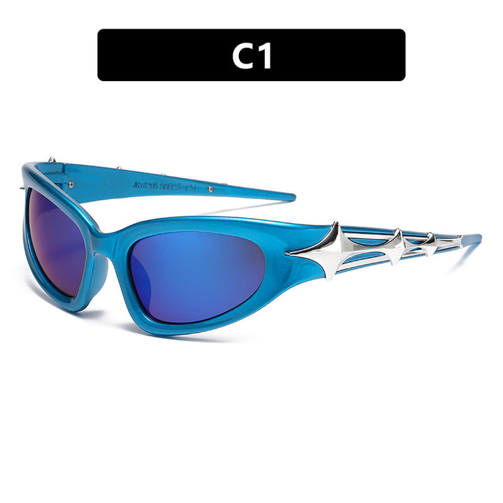 Damer futuristisk solbrille med unikt stjernedesign Skanto