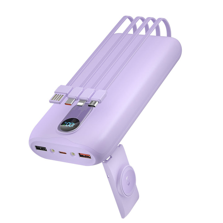 Powerbank med integrerte ladekabler og LCD-skjerm Skanto