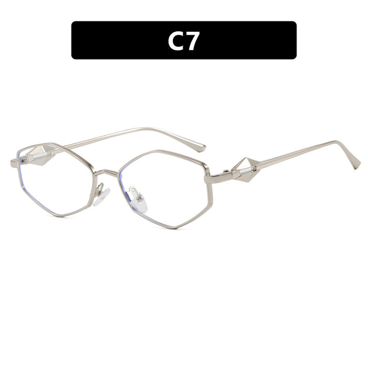 Dame geometrisk solbrille med beskyttende UV-filter og high-end metallramme Skanto