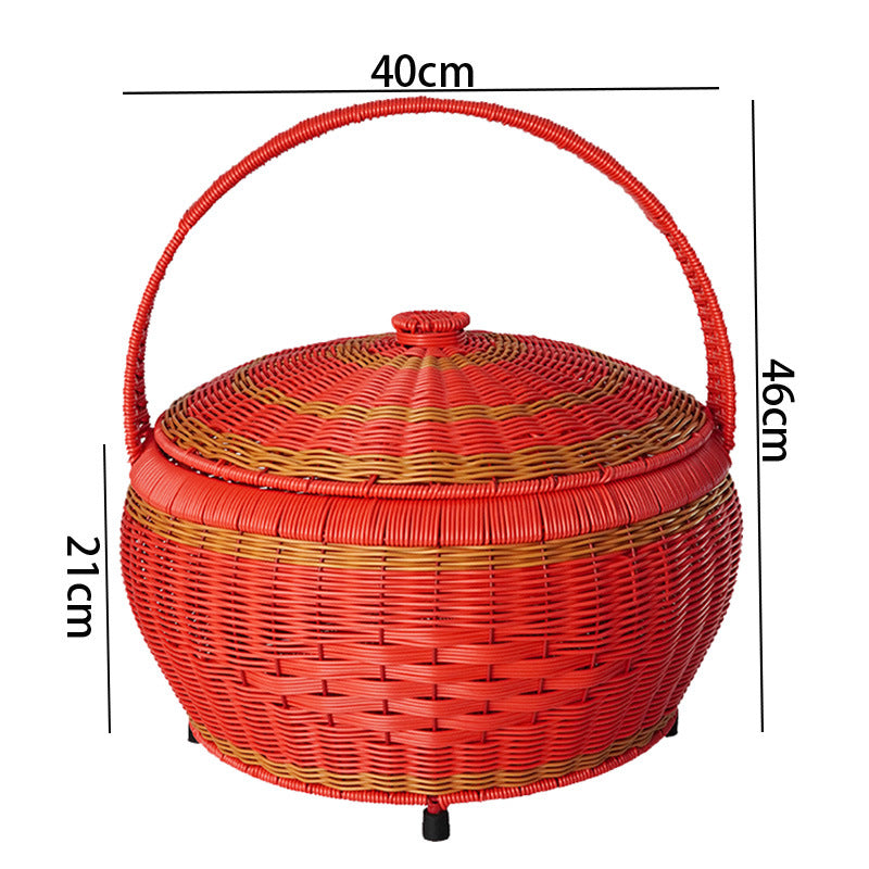 Dame Rattan Oppbevaringskurv med Lokk Skanto